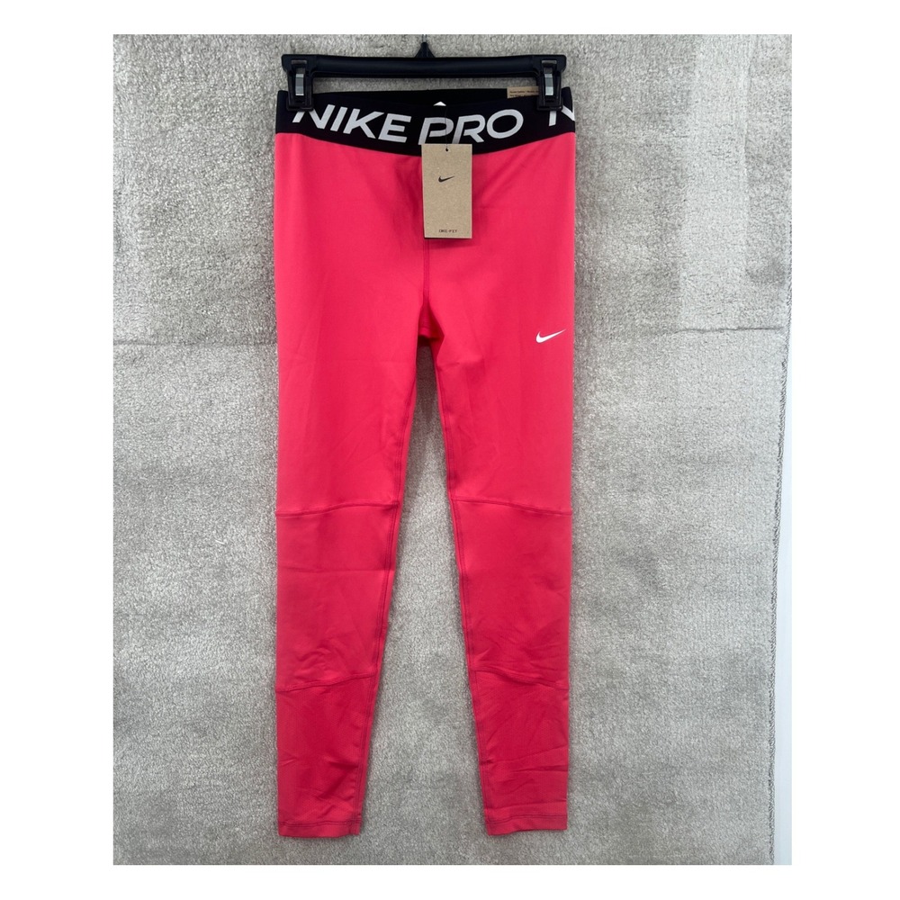Nike Pro Dri-FIT Leggings Kids XL Pink Mid Rise Full Length NWT